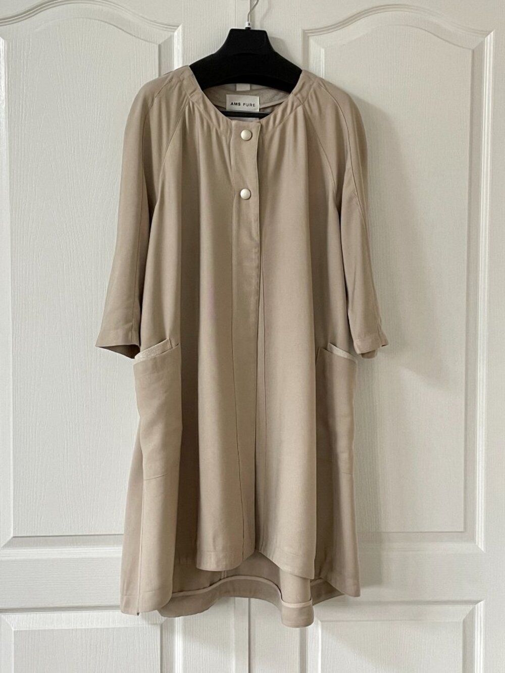 AMS PURE "Duster" Coat in soft beige Made in Spain